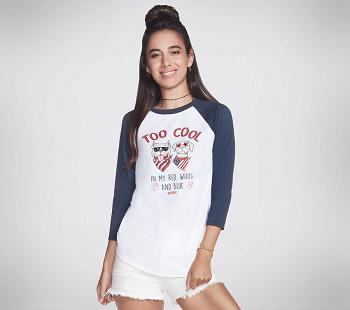 Navy / White Skechers BOBS Apparel Too Cool Baseball | 37190_USA