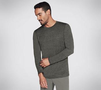Olive Skechers Apparel On the Road Long Sleeve Hoodie | 29258_USA