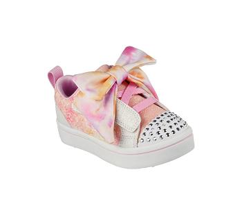 Pink / Multicolor Skechers Twi-Lites - Bow Shines | 3420L_USA