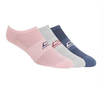 Pink / Navy Skechers No Show Stretch - 3 Pack | 3344C_USA