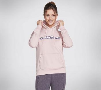 Pink Skechers Apparel Block Heritage Pullover Hoodie | 41973_USA