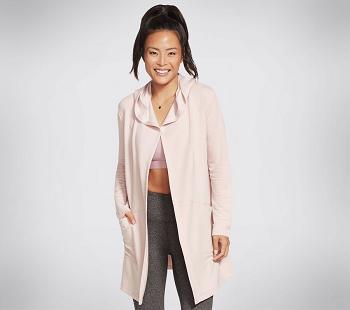 Pink Skechers SKECHLUXE Restful Hoodie | 43690_USA