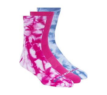Pink Skechers Tie-Dye Crew - 3 Pack | 3397D_USA
