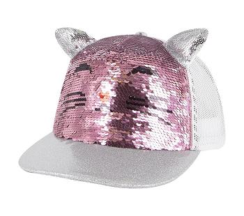 Pink / White Skechers Caticorn Sequin Trucker | 29950_USA