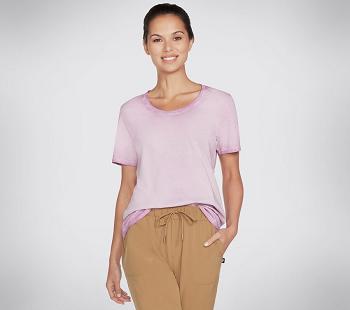 Purple Skechers Diamond Wash Hatha Scoop Neck Tunic | 4694L_USA