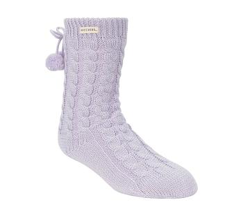 Purple Skechers Fleece Lined GO LOUNGE Crew - 2 Pack | 3472L_USA