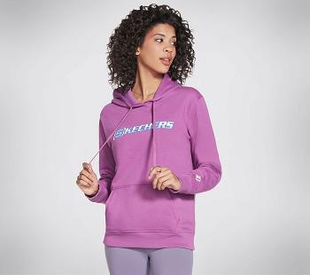 Purple Skechers GOLOUNGE Heritage Logo Pullover Hoodie | 41193_USA