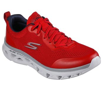 Red / Navy Skechers GO RUN Glide-Step Flex | 6562S_USA