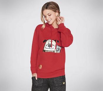 Red Skechers BOBS Apparel - Doggy Pouch Pullover Hoodie | 4072C_USA