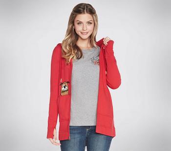 Red Skechers BOBS Apparel Rescued Sweater | 3972R_USA