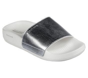 Silver Skechers Hyper Slide - Shine On | 4553P_USA
