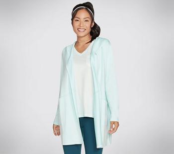 Turquoise Skechers SKECHLUXE Restful Hoodie | 4394A_USA