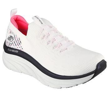 White / Black / Pink Skechers Relaxed Fit: D'Lux Walker - Star Stunner | 3623X_USA
