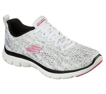 White / Black Skechers Flex Appeal 4.0 - Vivid Spirit | 6794L_USA
