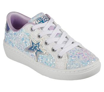 White / Blue Skechers Goldie - Sparkle Up | 3870B_USA