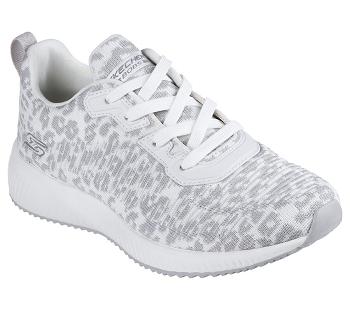 White / Grey Skechers BOBS Sport Squad - Mighty Cat | 1398R_USA