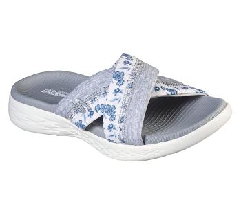 White / Grey Skechers On-the-GO 600 - Blooms | 4730A_USA