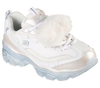 White / Light Blue Skechers D'Lites Crystal - Let It Snow | 17234_USA