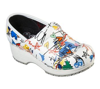 White / Multicolor Skechers Clog SR - Candaba | 5221G_USA