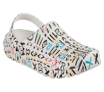 White / Multicolor Skechers Foamies: Arch Fit Footsteps - Boho Kitties | 5529D_USA