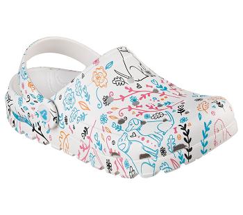 White / Multicolor Skechers Foamies: Arch Fit Footsteps - Flower Pups | 5554C_USA
