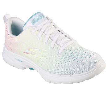 White / Multicolor Skechers GOwalk 6 - Vibrant Energy | 6523D_USA