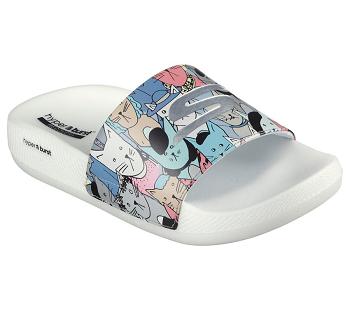White / Multicolor Skechers Hyper Slide - Pawsome | 4605P_USA