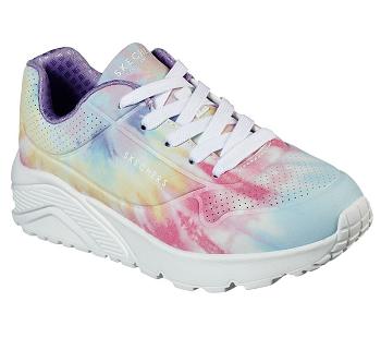 White / Multicolor Skechers Uno Lite - Cloudy Dye | 60700_USA