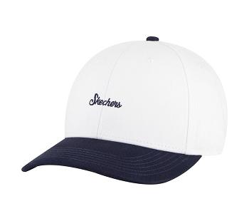 White / Navy Skechers Brushed | 7280A_USA