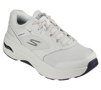 White / Navy Skechers Max Cushioning Arch Fit - Rugged Man | 6400W_USA
