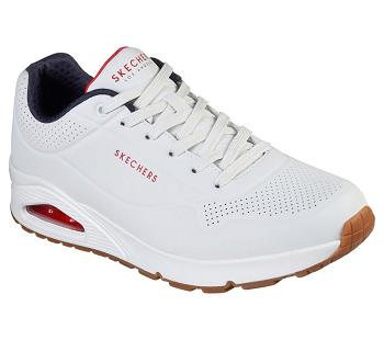 White / Navy Skechers Uno - Stand On Air | 4137P_USA
