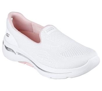 White / Pink Skechers GO WALK Arch Fit - Imagined | 4663X_USA