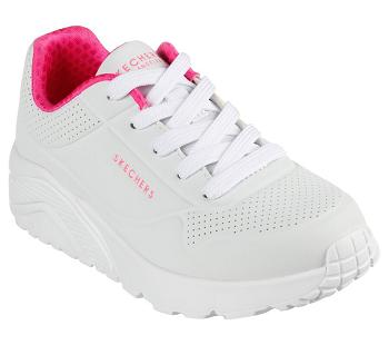 White / Pink Skechers Uno Lite - In My Zone | 6170L_USA