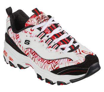 White / Red / Black Skechers x JGoldcrown: D'Lites - Cupid Charm | 6584L_USA