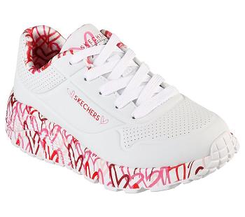 White / Red / Pink Skechers x JGoldcrown: Uno Lite - Lovely Luv | 7970L_USA