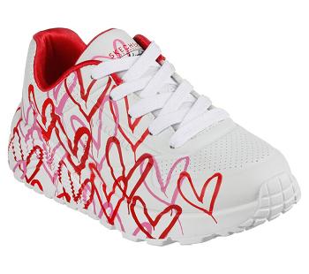 White / Red / Pink Skechers x JGoldcrown: Uno Lite - Spread the Joy | 79958_USA