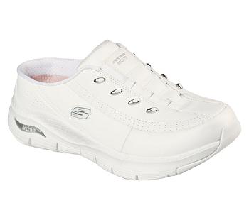White / Silver Skechers Arch Fit - Blessful Me | 3974B_USA