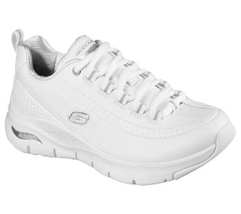 White / Silver Skechers Arch Fit - Citi Drive | 4710W_USA