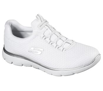 White / Silver Skechers Summits | 79698_USA