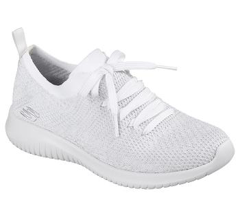 White / Silver Skechers Ultra Flex - Salutations | 7694A_USA