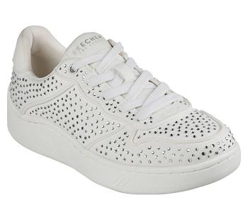 White / Silver Skechers Upbeats - Shiny Stepper | 6524A_USA