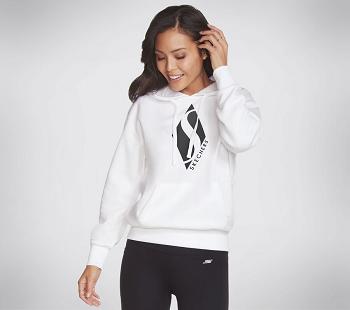 White Skechers Apparel - Big Diamond Hoodie | 3734C_USA