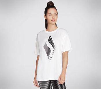 White Skechers Apparel Diamond Status Everybody | 4534S_USA