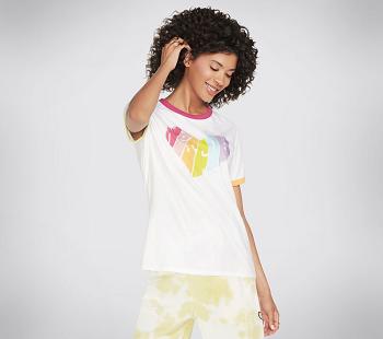 White Skechers BOBS Apparel Rescued Ringer | 4497Q_USA