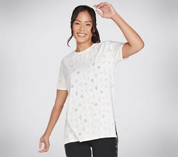 White Skechers Diamond Status Burnout Tunic | 4669B_USA