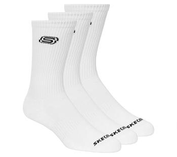 White Skechers Extended Size Crew - 3 Pack | 21394_USA