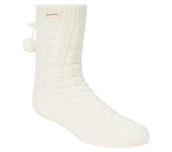 White Skechers Fleece Lined GO LOUNGE Crew - 2 Pack | 3484A_USA