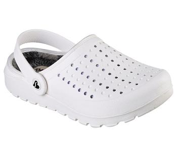 White Skechers Foamies: Footsteps | 1371E_USA