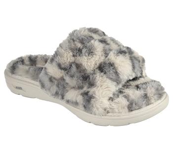 White Skechers GO Lounge: Arch Fit Lounge - Furrreal | 5828W_USA