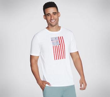 White Skechers GOdri Stars and Stripes | 2987D_USA